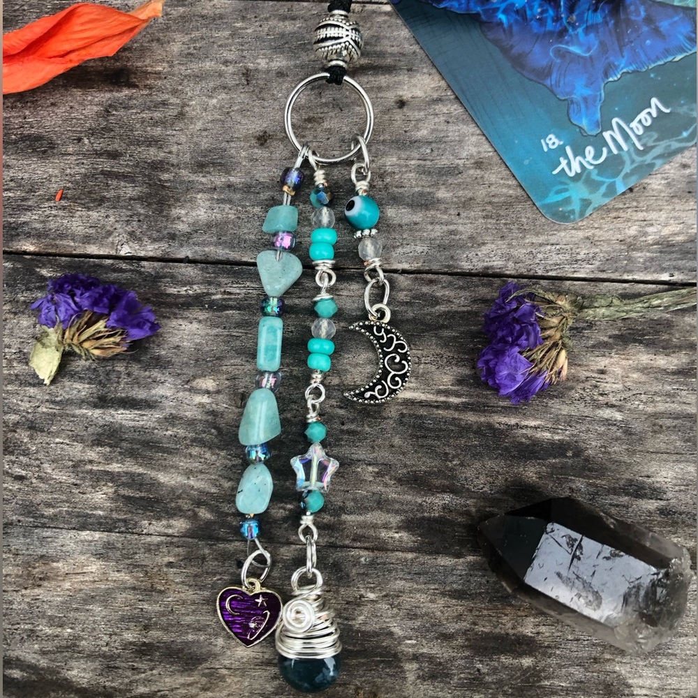 Amazonite Gemstone Phone Charm / AirPod Case Charm (Ursula Sea Witch ins…